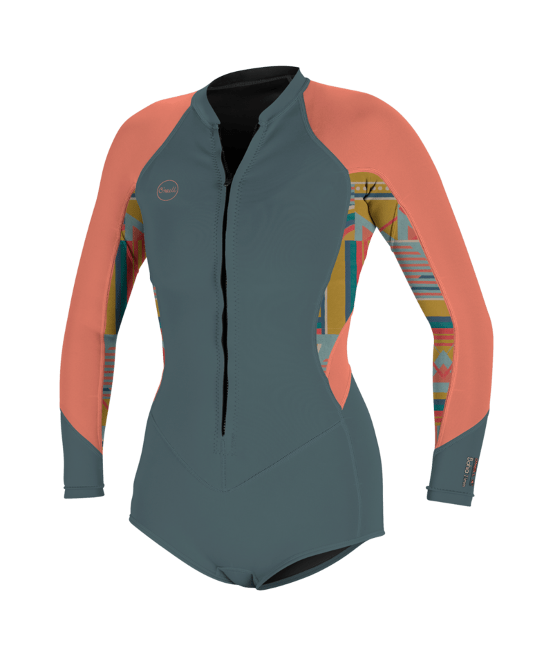 O'Neill Women's Bahia 2/1mm Front Zip L/S Surf Suit